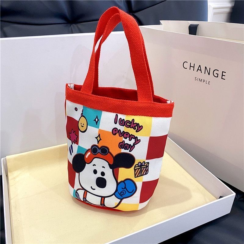 Borsa per il pranzo portatile in tela con stampa a cilindro, stile coreano, stile graffiti, per mamma_voghion.com