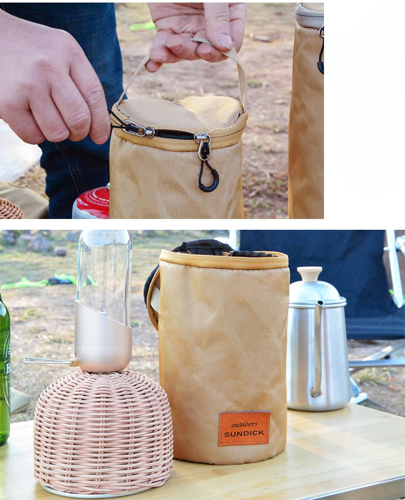 Outdoor Round Barrel G2 High Mountain Flat Canister Protective Cover Camping Gas Lantern Portable Storage Bag_voghion.com