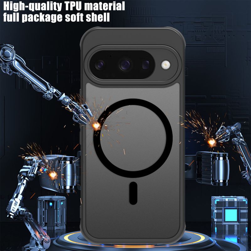 Do Google Pixel 10 Pro XL 10ProXL matowe etui magnetyczne do ładowania bezprzewodowego Magsafe, odporna na wstrząsy obudowa do etui Pixel 10 Slim_voghion.com