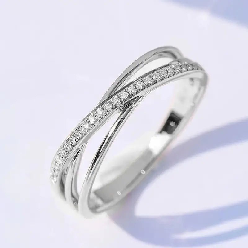 Cao Shi Hot Selling Cross Design Micro Inlaid Line Finger Fashion Style Ring_voghion.com
