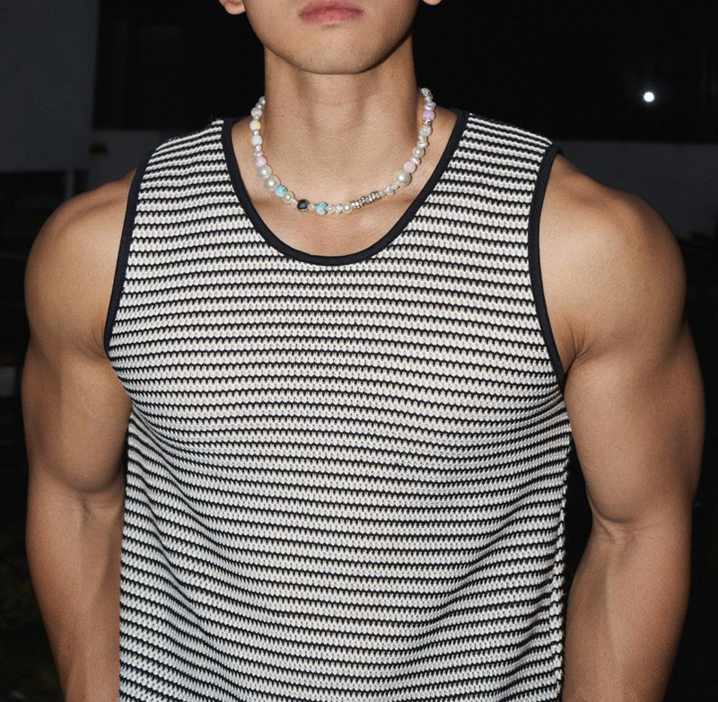 Canotta estiva a righe con blocchi di colore bianco e nero, da uomo, taglie forti, 150 kg, semplice, versatile_voghion.com