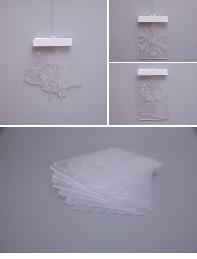 Luces LED navideñas decorativas, guirnaldas de luces festivas para interiores con diseños de muñecos de nieve, Papá Noel, renos y árboles de Navidad._voghion.com