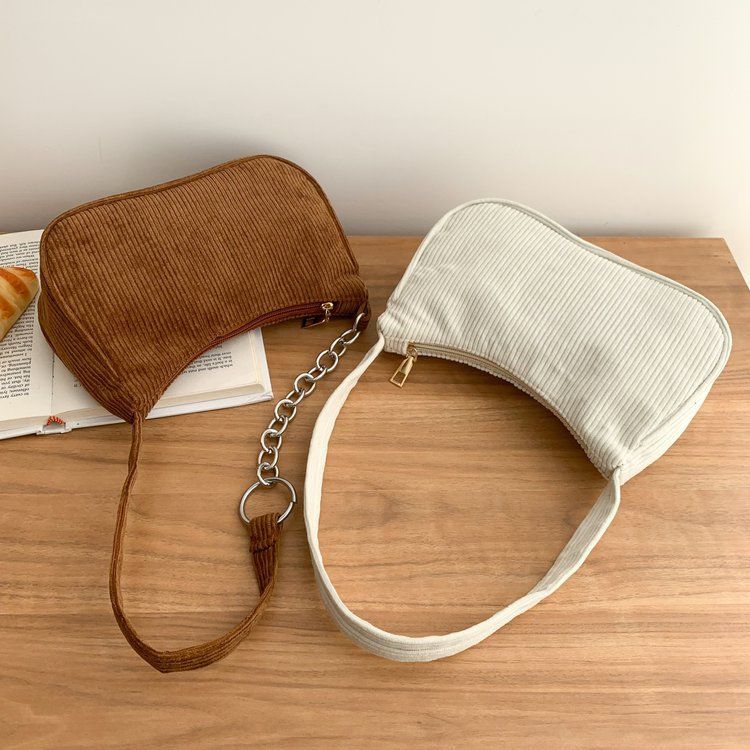 Borsa a tracolla piccola quadrata in velluto a coste retrò alla moda, in peluche, a tracolla singola, autunno e inverno_voghion.com