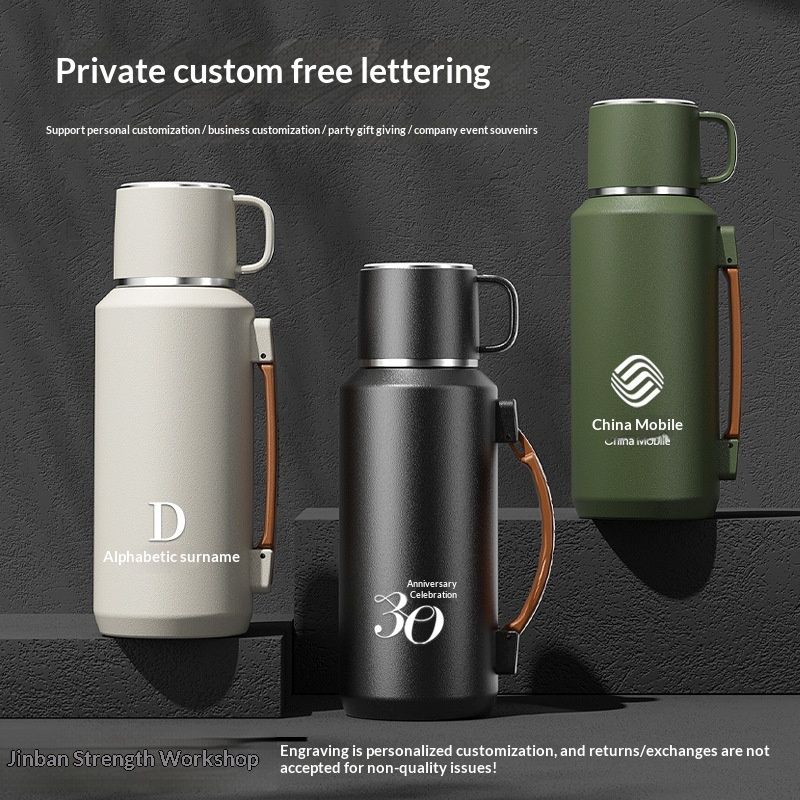 QFV50704555550<== Bollitore portatile in acciaio inox di grande capacità, isolato, per uomo, per campeggio all'aperto, da viaggio, completamente in acciaio, per auto, per tè e acqua._voghion.com