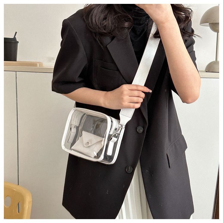 2023 Nuova borsa a banda larga Borsa a tracolla da donna Borsa a tracolla casual alla moda Borsa a tracolla trasparente in gelatina_voghion.com