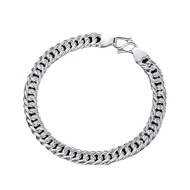 Nuovo braccialetto cubano alla moda e audace da uomo, con fibbia a frusta, fatto a mano, placcato argento, stile spesso_voghion.com