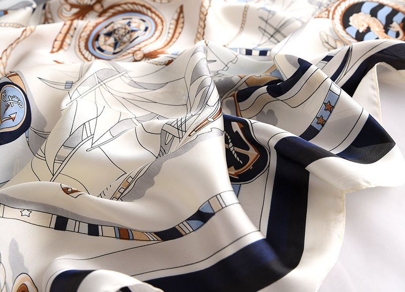 Spring and Autumn New Fashion Trend Women's Navy Style Proessional Simulation Silk Decoration Shawl Sun Protection_voghion.com