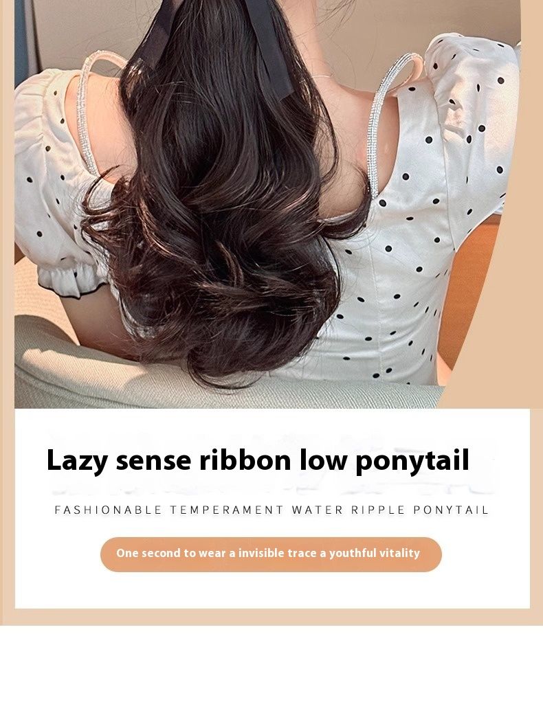 Pear Blossom Curl Short Ponytail Wig For Female Fluffy Bandage Low Ponytail Natural Long Hair High Ponytail Wig Braid_voghion.com