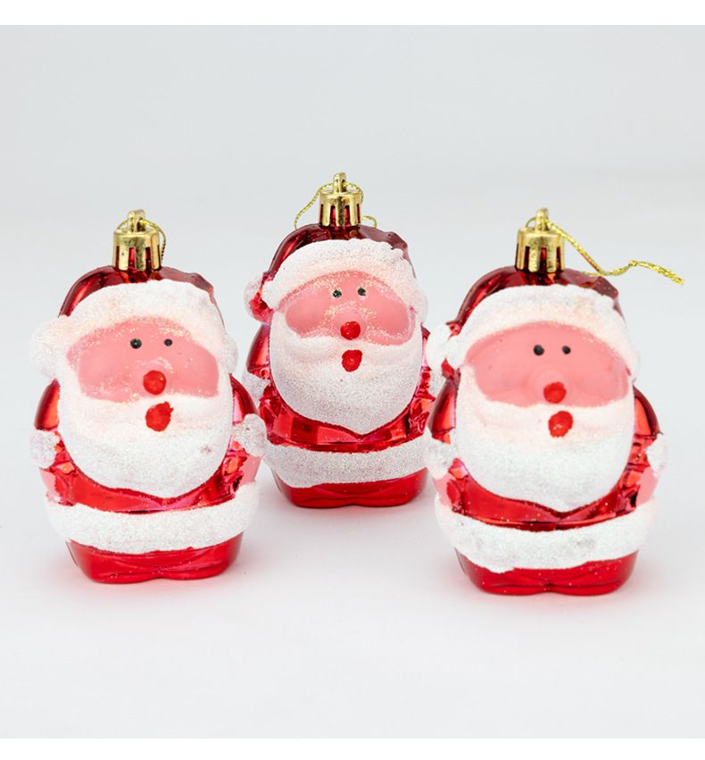 Ciondolo albero di Natale Babbo Natale dipinto con luce decorazione natalizia fai da te regalo scena layout_voghion.com
