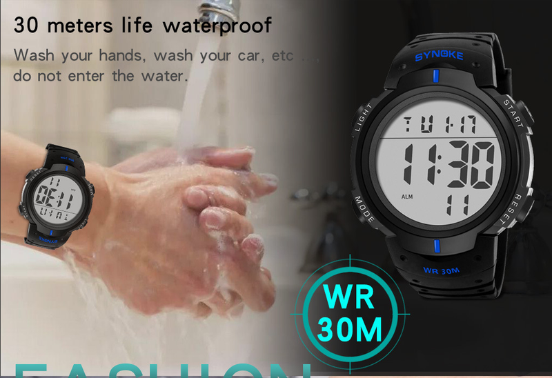 Orologio sportivo digitale da uomo con multifunzione, impermeabile, grande schermo, stile militare, luce notturna, lussuoso schermo elettronico da regalare_voghion.com