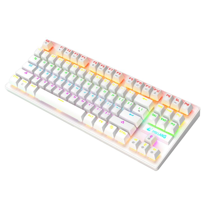 Tastiera meccanica universale con retroilluminazione RGB cablata a 87 tasti Farfi K2, accessorio per computer_voghion.com