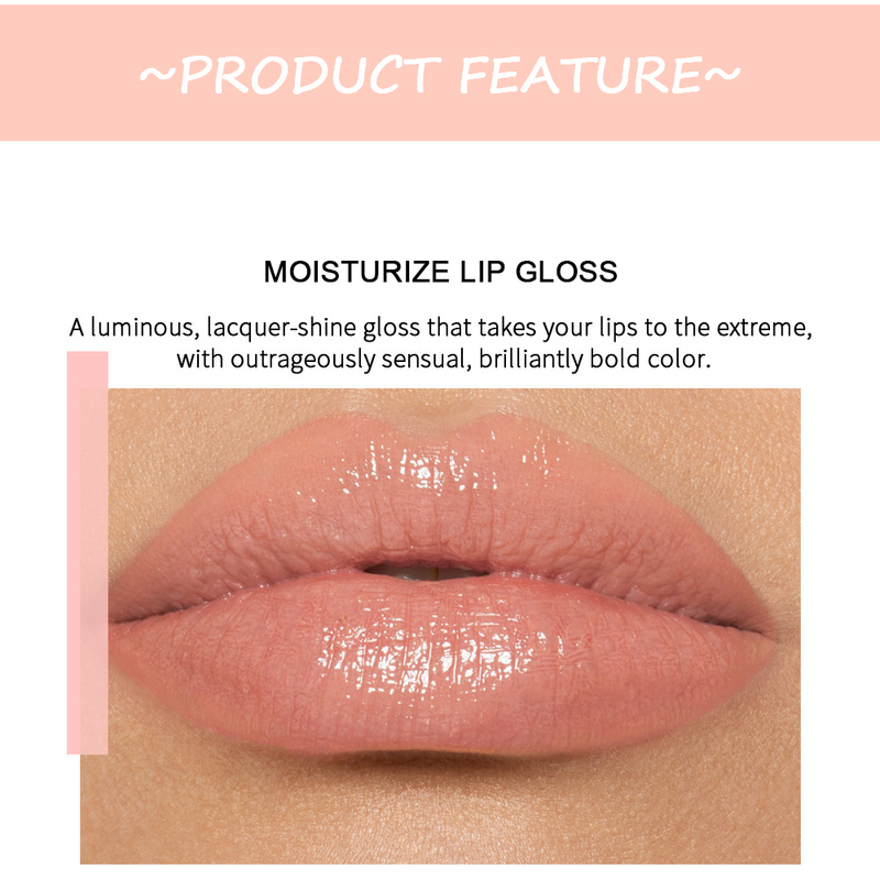 Brillant à lèvres miroir imperméable à l'eau, hydratant, longue durée, tasse antiadhésive, brillant à lèvres, bâton à paillettes_voghion.com