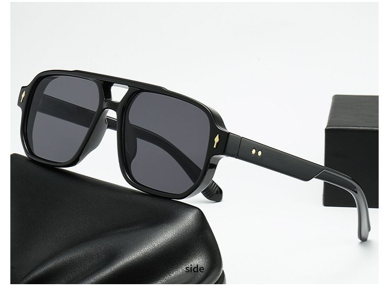 Quadratische Sonnenbrille für Herren, Unisex, zweifarbig, Sonnenbrille für Herren, grenzüberschreitender Retro-Sonnenbrille für den Freizeit- und Geschäftsverkehr_voghion.com