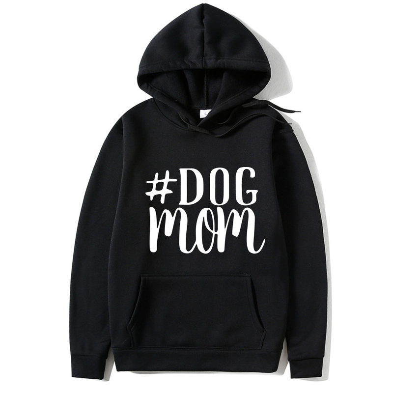Dog Mom Letter Round Neck Pullover Sweater Autumn/Winter New Pullover Top Underlay_voghion.com