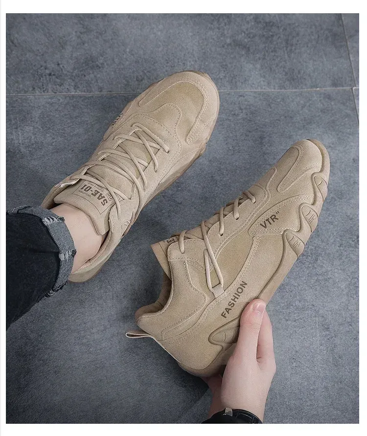 Men's breathable and anti slip work fashionable sports men's outdoor hiking shoes, skateboarding shoes_voghion.com