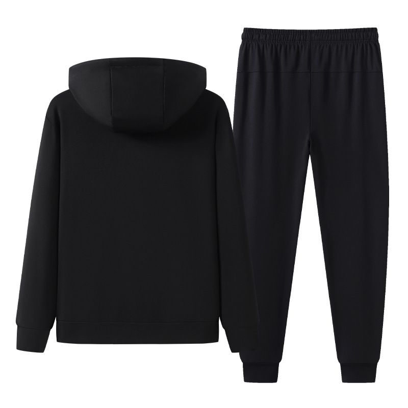 Frühlings- und Herbst-Kapuzenpullover-Zweiteiler für Herren, lockeres, lässiges Sport-Set, vielseitig und bequem für Männer mittleren Alters und junge Menschen_voghion.com