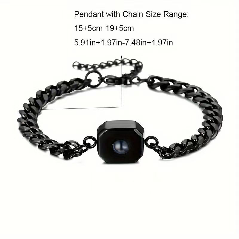 Kubanisches Kettenarmband mit Projektion in 100 Sprachen und Fotoanpassung, personalisiertes Geschenk für Freunde_voghion.com