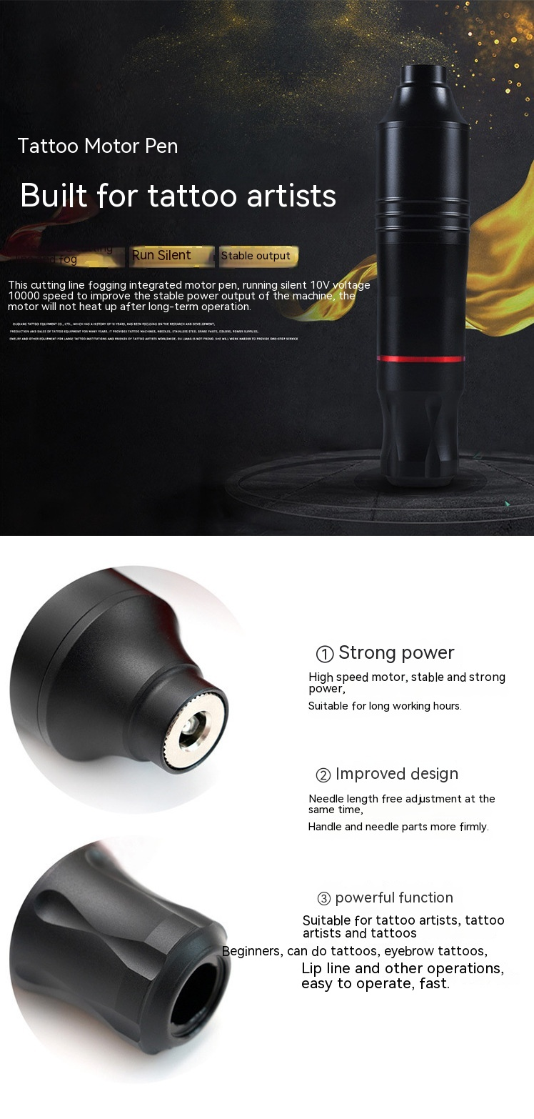 Motorstift-Schwarzbox, Sechs-Farben-Set, Übungszubehör, wunderschöne europäische Tätowierausrüstung_voghion.com