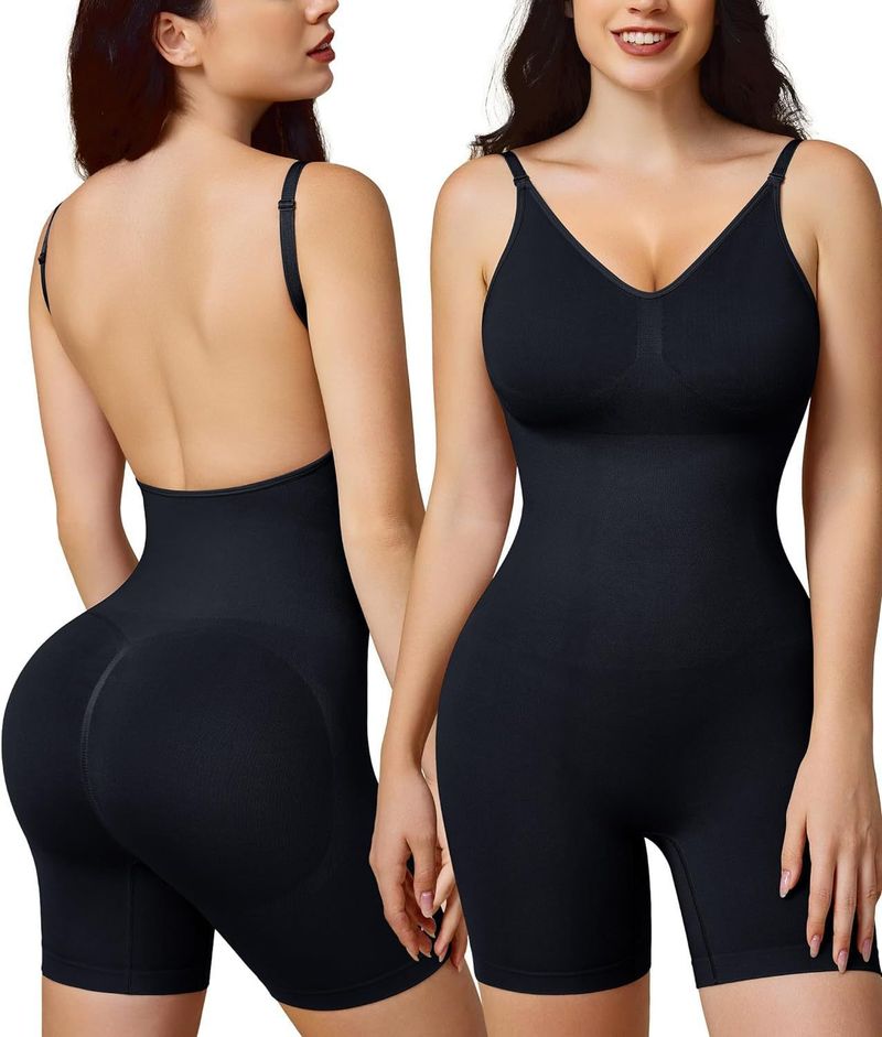 Body gainant une pièce, corset sexy dos nu avec grand dos en U_voghion.com