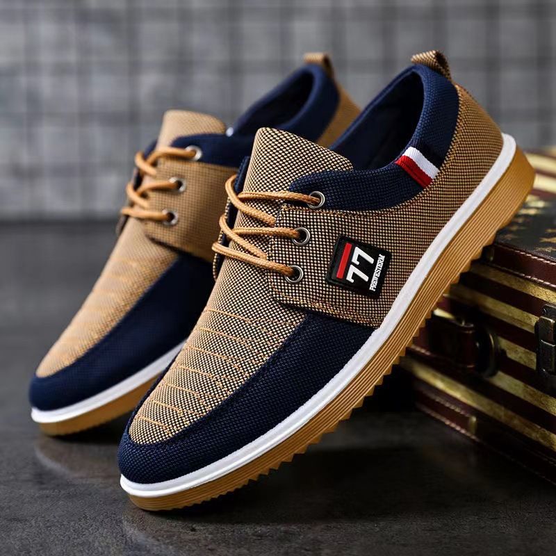 Old Beijing Cloth Versatile Work Board Korean Version Men's Lace Up Casual Canvas Shoes Large Size_voghion.com