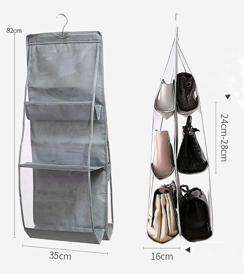 Family Organizer fabric bag storage bag wardrobe hanging hanging bag multi-layer storage artifact dormitory wall-mounted storage rack_voghion.com