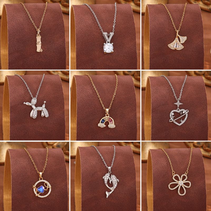 Titanium Steel Non-Fading Copper Micro-Inlaid Zircon Pendant Necklace Fashion Light Luxury Niche High-End Clavicle Chain_voghion.com