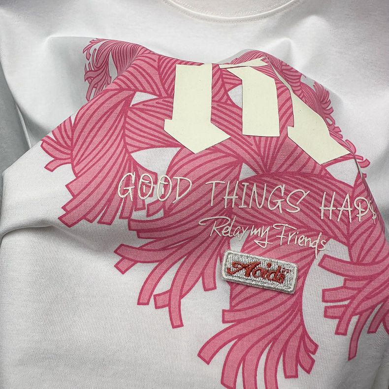 T-shirt da uomo eleganti, in silicone tridimensionale, a maniche corte, larghe, a forma di cuore, stile street fashion, per coppie, BACNF2276_voghion.com