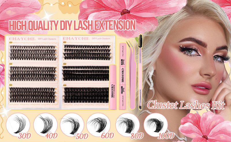 Schönheit & Gesundheit Falsche Wimpernverlängerung Anzug Haar Einzelner Wimpernbüschel 10-16mm Länge Gemischte Wimpern_voghion.com