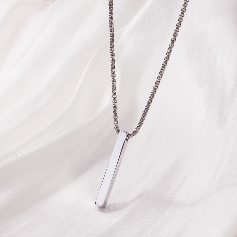 Hot Sale New Product Fit Stainless Steel Long Pendant Woolen Chain Simple Personality Hip Hop Men's Titanium Steel Necklace_voghion.com