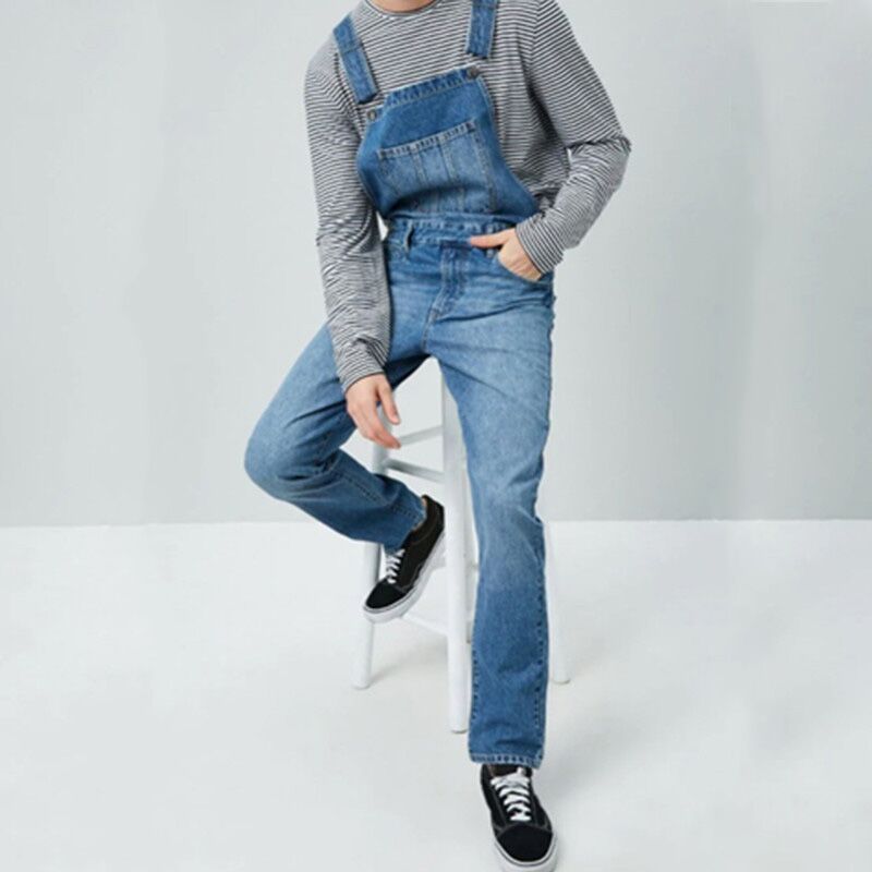 Men's Clothing Men's Suspender Jeans Jumpsuit Trousers Popular Work Clothes Simple Fashion Casual Overalls_voghion.com