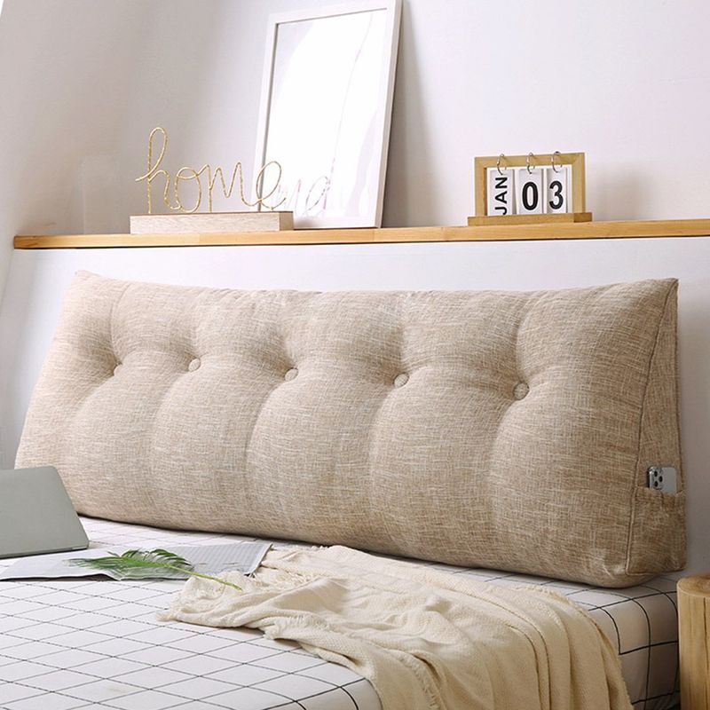 SOGA 2X 180cm Beige Triangular Wedge Bed Pillow Headboard_voghion.com