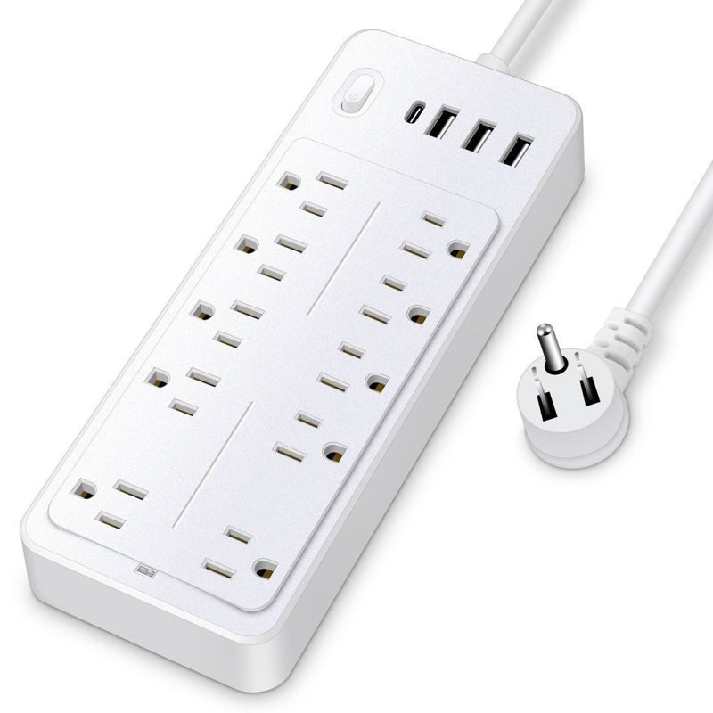 Travel-Specific American Standard US Canada Plug Socket Power Strip 8-Outlet Extension Cord For Overseas Regions_voghion.com