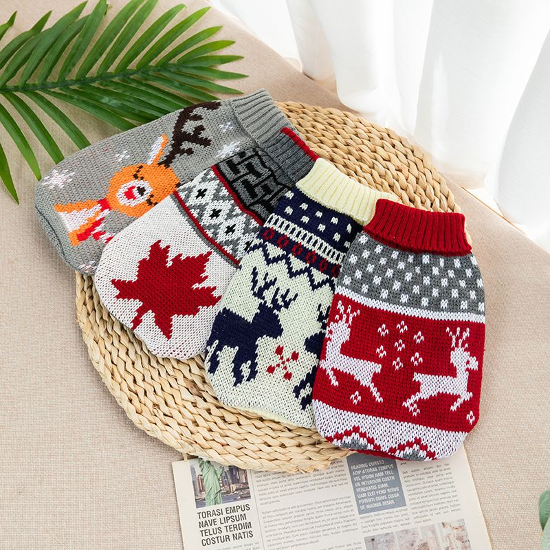 New Pet Autumn Winter Style Cat Dog Clothes Bichon Corgi Knitted Sweater_voghion.com