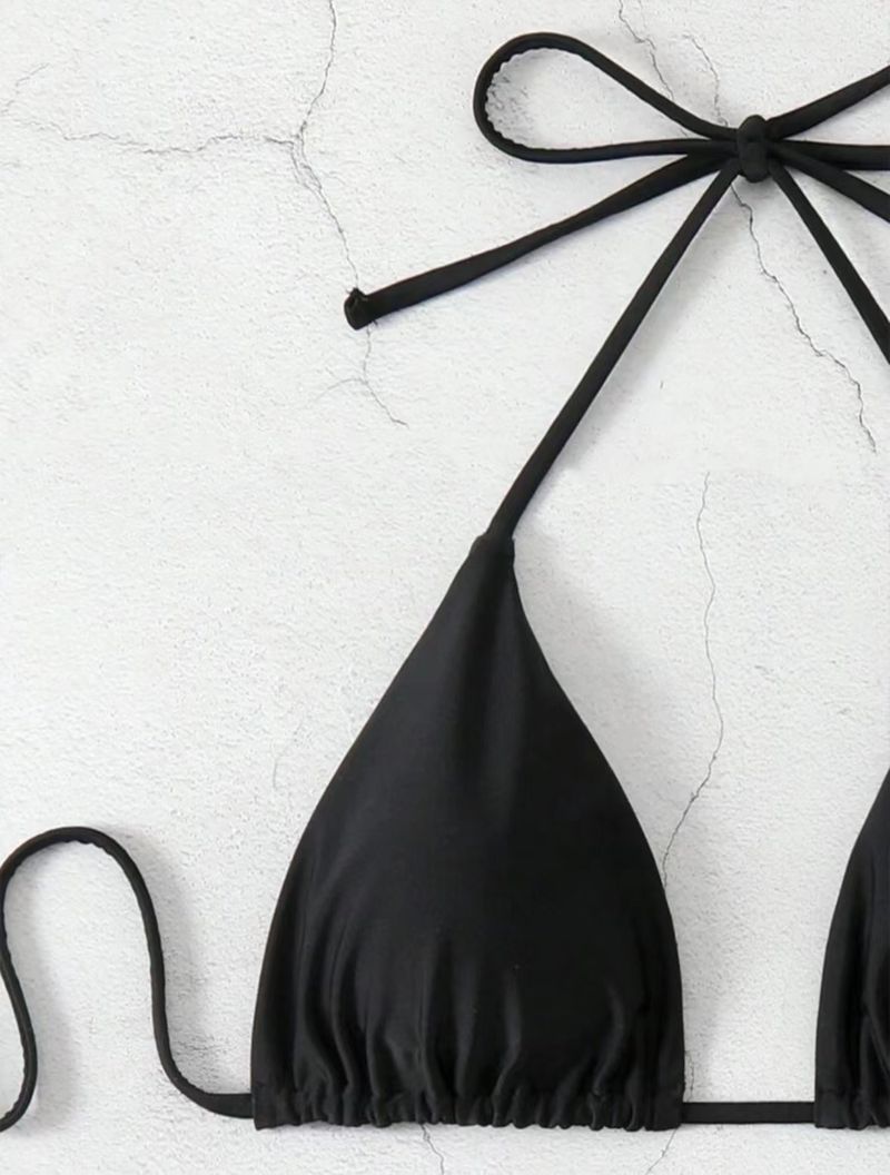 Ženski seksi jednobojni dvodijelni bikini kupaći kostim s podjelom_voghion.com