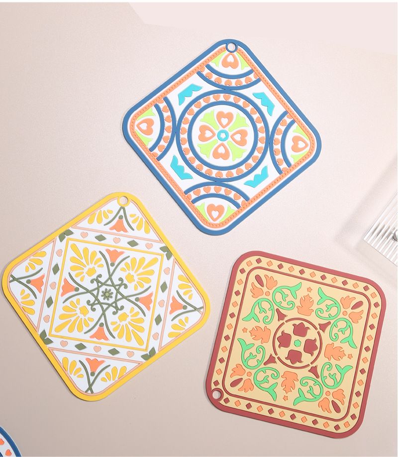Tappetino isolante creativo in stile etnico per uso domestico, anti-scottatura, per ciotole e piatti, sottobicchiere per caffè_voghion.com