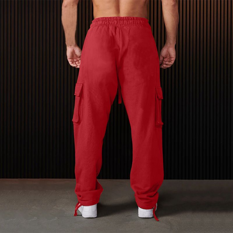 Men’s Utility Cargo Pants – Multi-Pocket Straight-Leg Drawstring Joggers (S-3XL, 6 Neutral Tones)_voghion.com