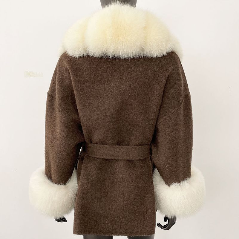 Luxuriöser doppelseitiger Wollmantel mit Fuchspelzkragen – Übergroßer Damen-Wintermantel, eleganter mittellanger Trenchcoat für Freizeit und Büro_voghion.com