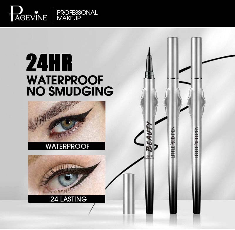 Ombretto e matita combinati, eyeliner liquido nero in penna per occhi, trucco naturale senza sbavature, asciugatura rapida, impermeabile e resistente al sudore._voghion.com