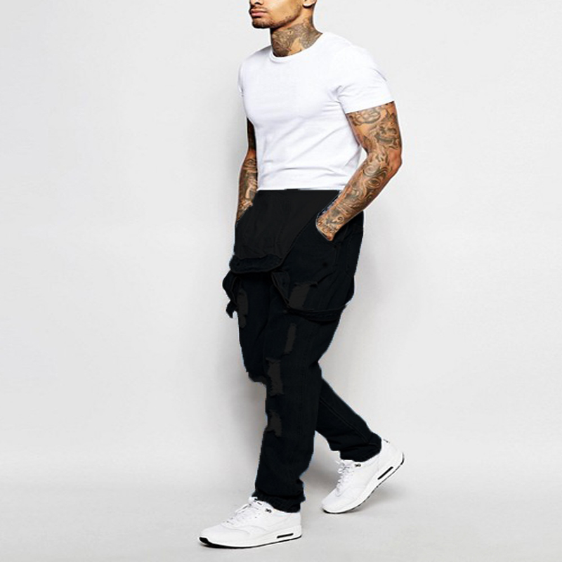 Men's Distressed Denim Romper - Edgy One-Piece Jumpsuit | Streetwear Fashion_voghion.com