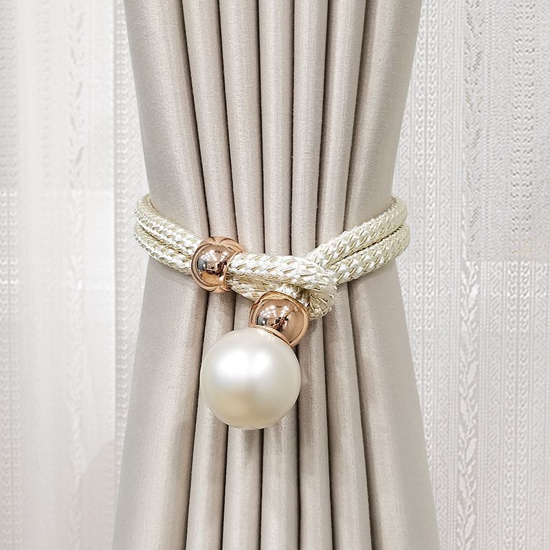 Creative Night Pearl Tiebacks Simple No-Installation Accessories Curtain Ties_voghion.com