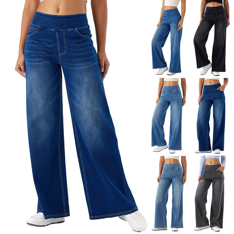 Women's Clothing New Denim Wide Leg Pants For Women High Waist Slimming Multi Pocket Straight Loose Cat Whisker Horse_voghion.com