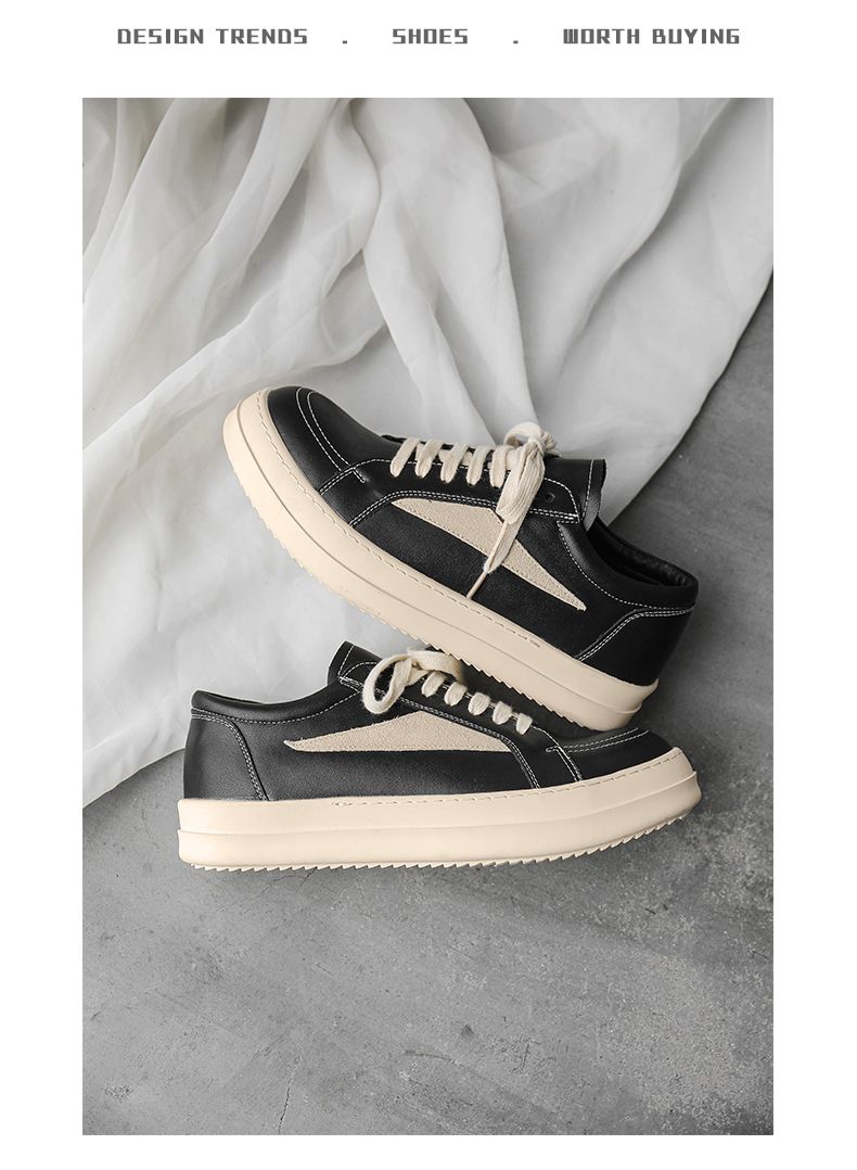 Cleanfit Trendy Ro Inverted Triangle Sneakers Men's Casual German Training Couple Warped Normcore Big Head Derby Shoes_voghion.com