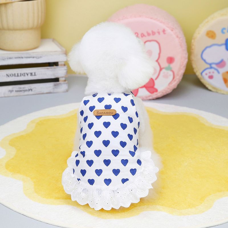 Vestiti per gatti, cani di piccola taglia, animali domestici, orsacchiotti, bichon, primavera estate, principessa, cinturino in pizzo, moda, vestito a cuore_voghion.com