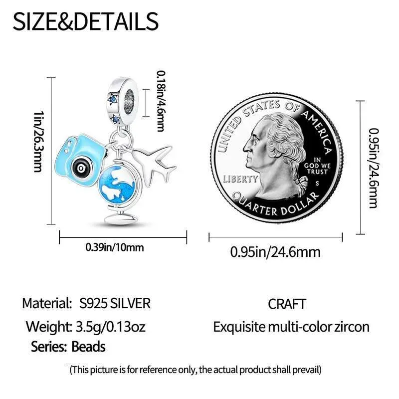 Hot Selling 925 Sterling Silver Travel Style Blue Car Charms Beads Pendant FIT Bracelet Necklace Diy For Women Jewelry_voghion.com