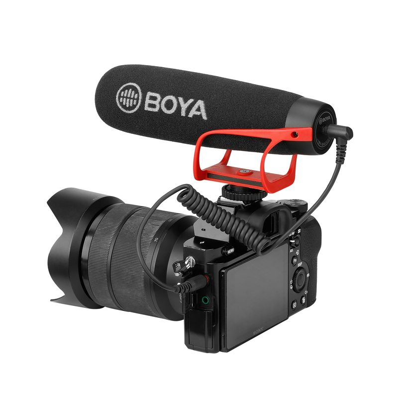 BOYA BY-BM2021 Shotgun-Mic Video Microphone Condenser On-Camera Mic for Smartphone DSLR Camera, Camcorder, Interview_voghion.com