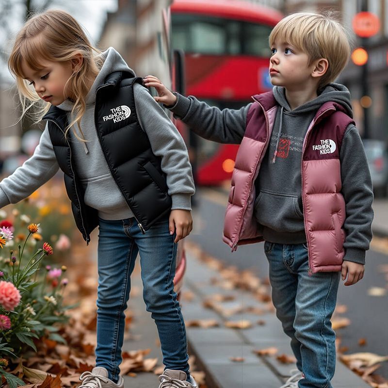 Children's Cotton 25 New Style Sleeveless Jacket Boys' Clothing Hooded Big Kids Autumn Winter Patchwork Outerwear_voghion.com