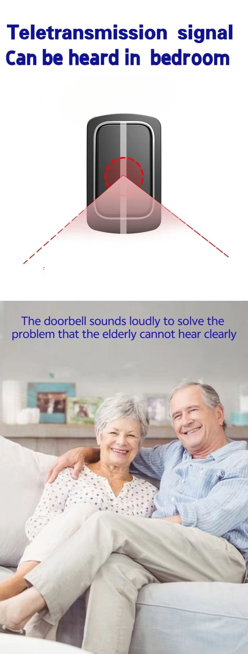 Wireless Home Welcome Smart Doorbe Self-powered IP68 Waterproof 150M Remote EU UK US Plug With 38 Songs For Elderly_voghion.com