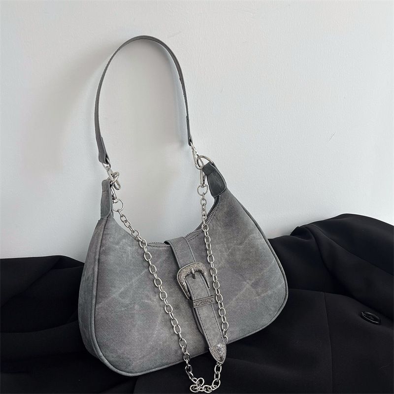Design, borsa da ascella di alta gamma, borsa a tracolla con catena satinata e texture di nuova tendenza da donna 2025, versatile, casual, quotidiana_voghion.com