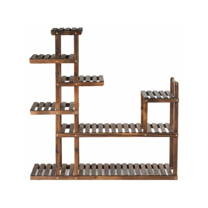 Plant Flower 7-Tier Display Stand Shelf Rack Wood Storage_voghion.com