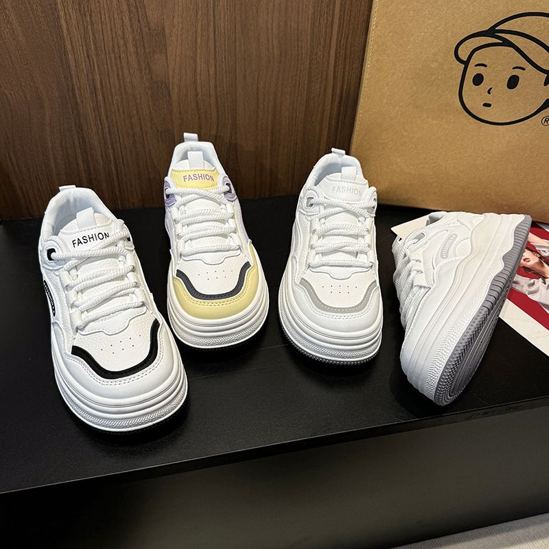 Altezza traspirante bianco per le donne, primavera nuova versatile suola spessa altezza crescente scarpe casual, coreano_voghion.com